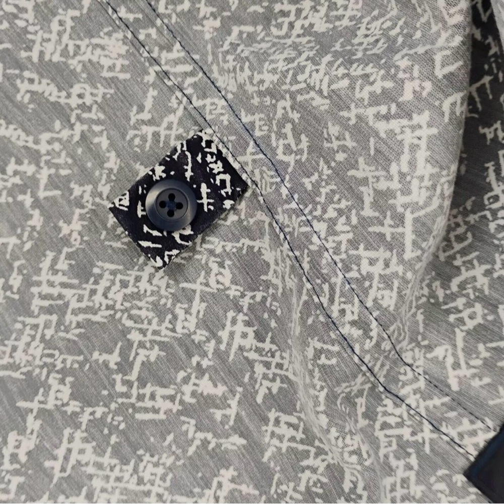 Lululemon Athletica Airing Easy Navy and White Button Up Shirt w/WovenAir fabric - Picture 6 of 6